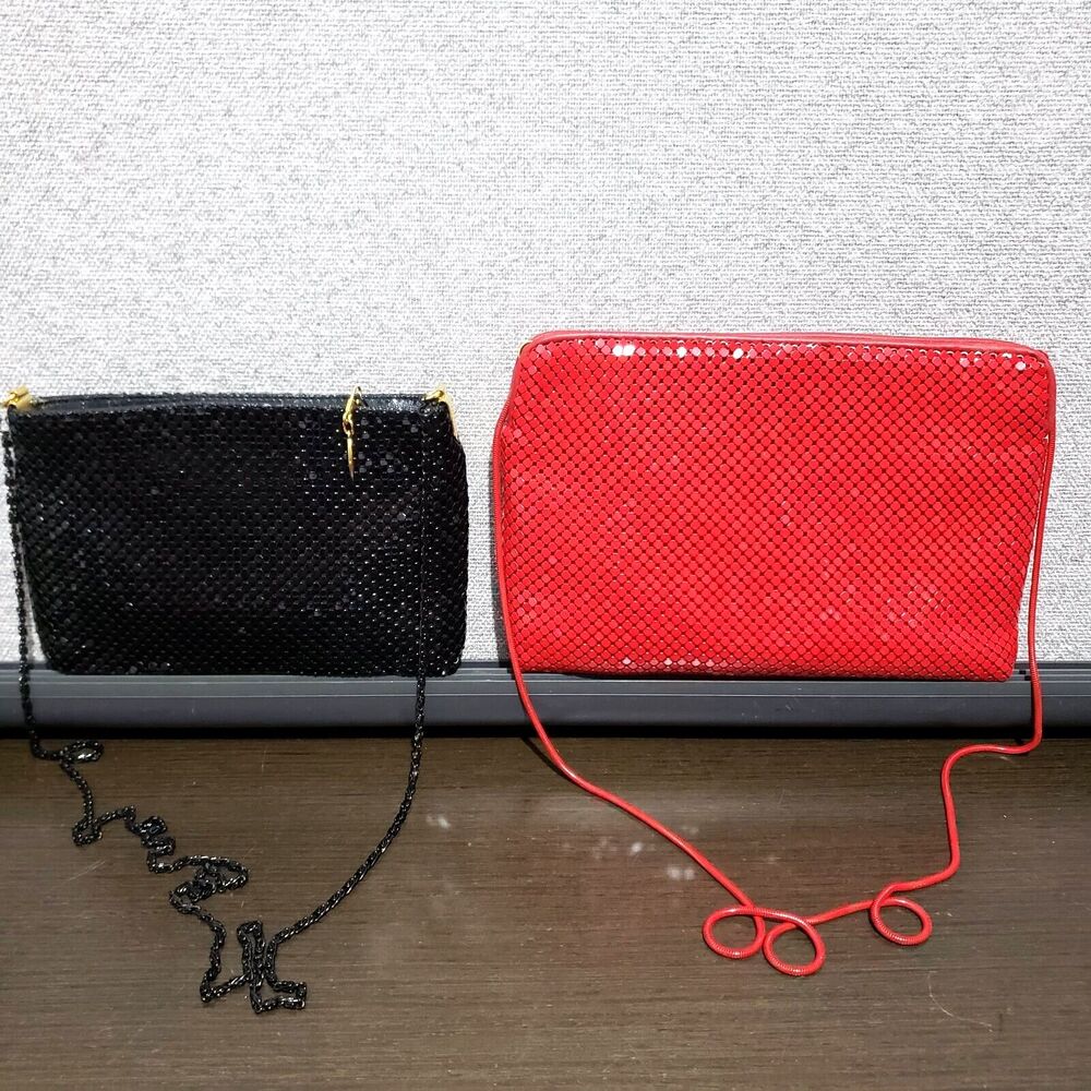 Set of 2 Sequined Red and Black Crossbody  Evening Bags